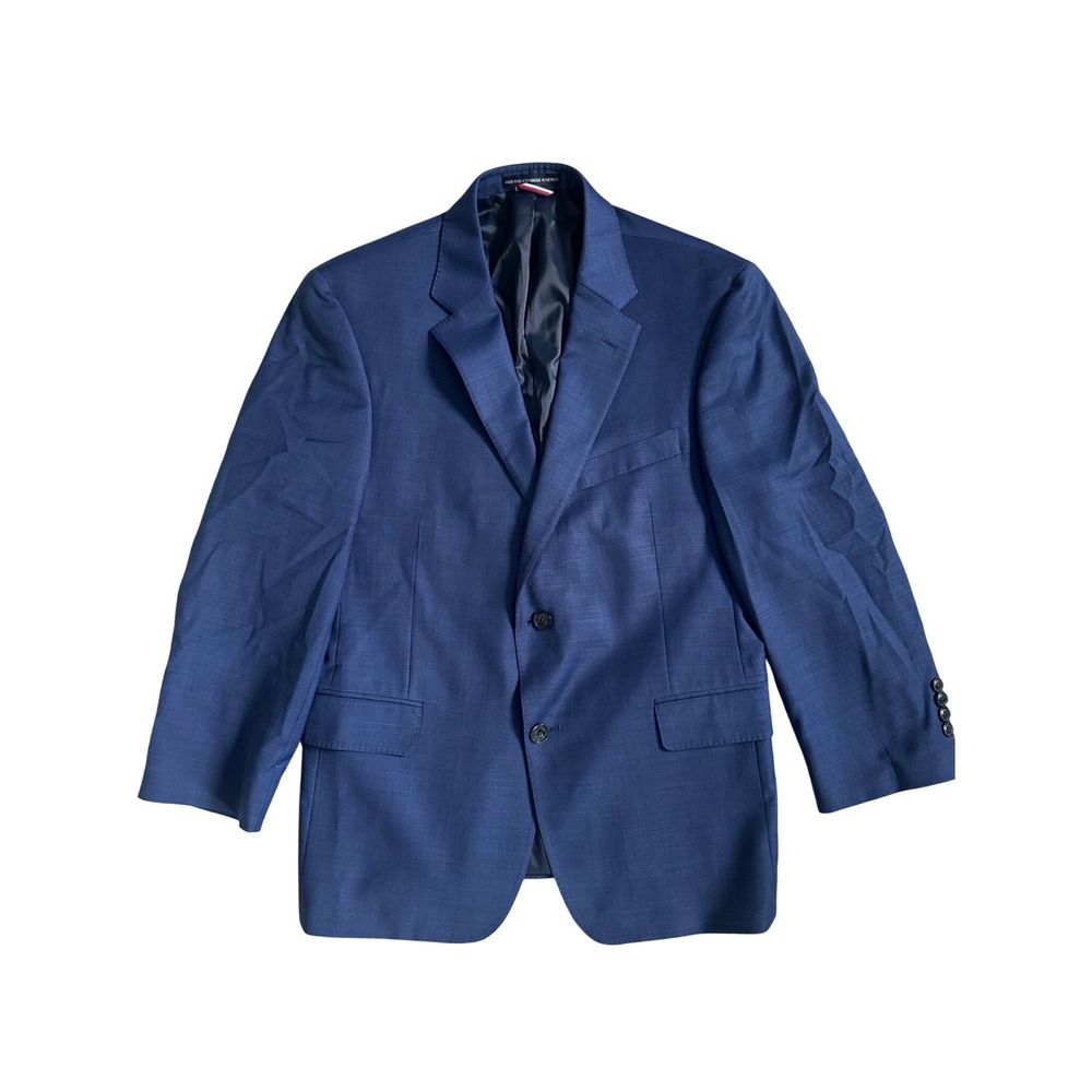 Tommy Hilfiger Mens Blue Two Button Blazer Sport Coat Jacket Textured Size 40R‎